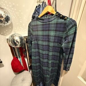 Talbots Green and Blue Plaid Dress